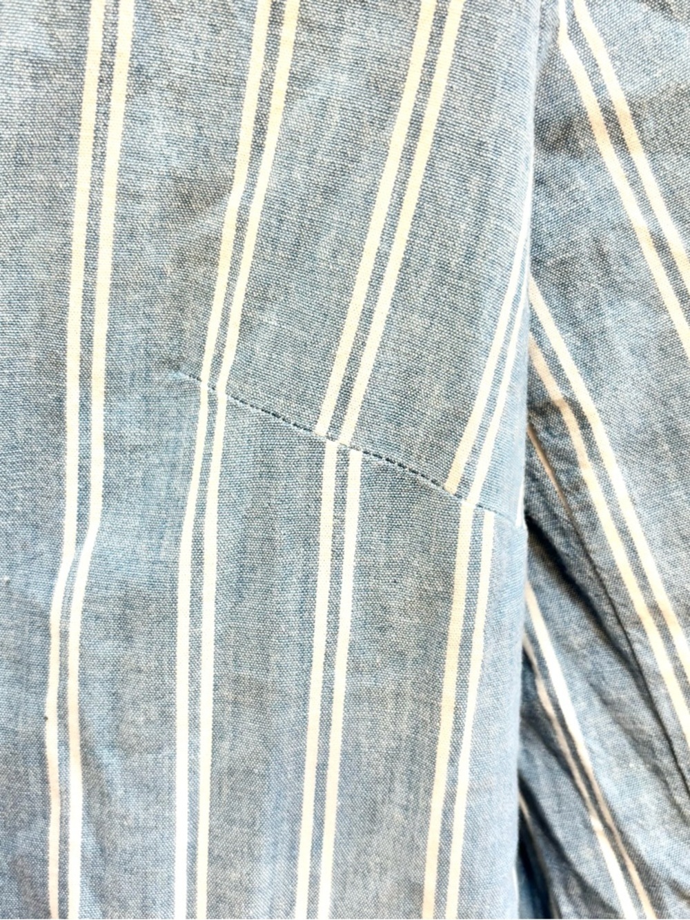 Chicos Striped Blazer Size 1 Blue White Hamptons Timesless Lightweight Event - Picture 13 of 14